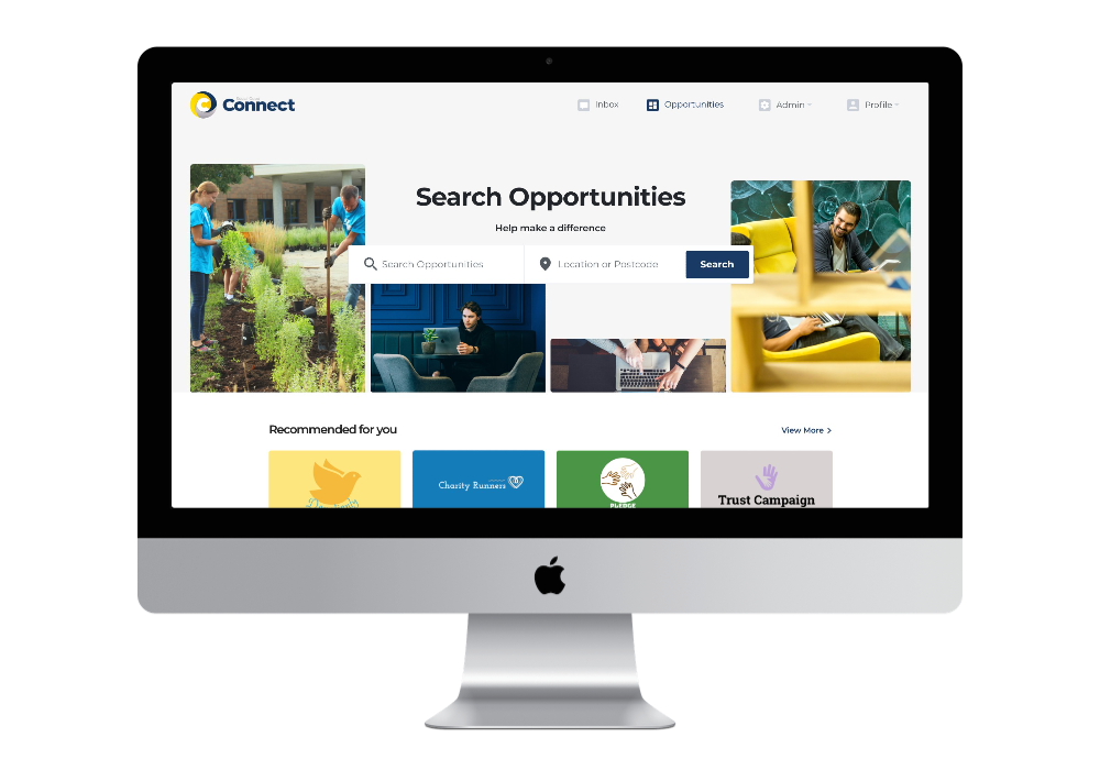 Social Good Connect search opportunity screen